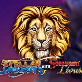 Stellar Jackpots with Serengeti Lions slot logo by Lightning Box Game at LolaJack Casino