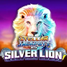 Stellar Jackpots with Silver Lion slot icon by Lightning Box Game, available at LolaJack Casino